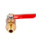 Front view of Heavy Duty Brass Inline Mini Ball Valve Shut Off with 180 Degree Handle, 1/8 Inch NPT Female to Female Pipe Fittings