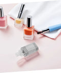 High Torque Nail Drill Motor Replacement For Electric Manicure File, 7.4V DC Low Noise Handheld, Stable Operation, Quick Material Removal, Built For Nail Techs And DIY Nail Pros. Silver motor shown with nail polish bottles.