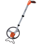 Pro Grade One Point Two Five Inch Measuring Wheel With Five Digital Counter And Collapsible Aluminum Handle for precise yard measurements.