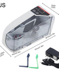 Portable Mini Bill Counter Machine with dimensions and AC adapter included