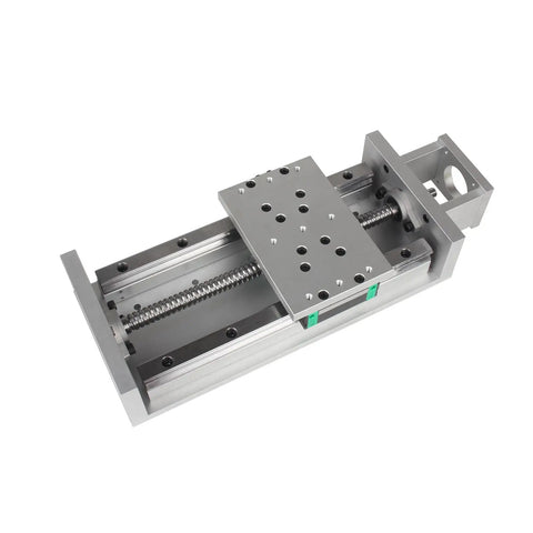 Top view of Beefy 200mm Travel CNC Linear Stage X Y Z Cross Sliding Table With 1605 Ballscrew Dual Limit Switches And Motor Mount