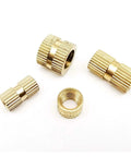 Knurled Threaded Inserts In Solid Brass M1.6 Through M5 for 3D Printer Builds, Hot Melt Thread Insertion and Injection Molding, 10 or 25 Piece Pack