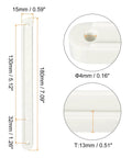 24 Pack Plastic Drawer Slides 180mm Side Mounted Grooved Guide Rail Kit White dimensions diagram with measurements.