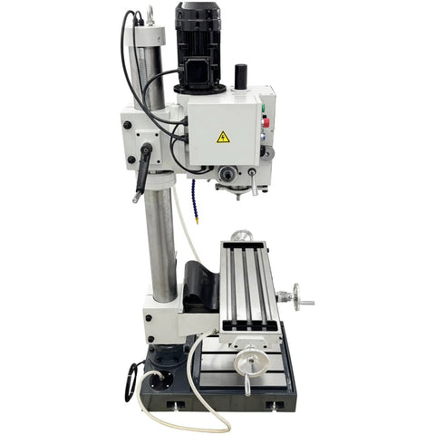 Front view of Gear Head Vertical Drill Press With Auto Feed For Drilling Milling And Tapping M20, 6 Speed Metal Fabrication Machine, 220V 3 Phase