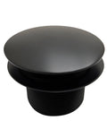Dope Matte Black Tip Toe Bathtub Drain Stopper With Mushroom Overflow Faceplate One Half Inch Coarse Thread For Hella Smooth Step Control And Tight Fit Badass Zinc Hardware 50 Pack, top view of drain stopper.