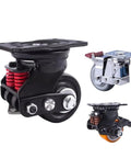 Heavy Duty 3 Inch Silent Damping Universal Caster Wheels Featuring Spring Shock Absorption And Polyurethane Tread For Warehouse Gates, showing various angles.