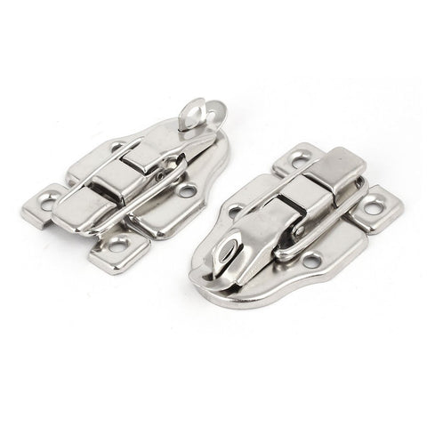 4 Pack Spring Loaded Hasp Latch for wood boxes tool boxes and cabinets chrome-plated iron toggle catch hardware set