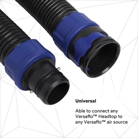 Close-up of BT-30 Length Adjusting Breathing Vinyl Tube For PAPR With Quick Release Swivel, Universal Connection feature.