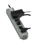 Heavy Duty Power Strip With 6 Right Angle Outlets In All Metal Housing Mountable On Wall Or Under Desk 15 Foot Extension Cord On Off Switch Cover Ideal For Industrial Garage Use UL24RA15