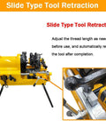 Heavy Duty Electric Pipe Threader Machine 1/2 To 4 Inch showing slide type tool retraction adjustment lever for threading pipes.