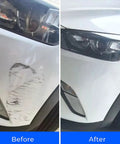 Before and after using Scratch Remover Magic Cleaning Cloths Pack 10 Easy Fix for Light Scratches Scuffs and Blemishes on car bumper