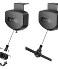 EV Charger Cable Retractor Ceiling Mount Tangle Free Cord Organizer shows dual retractable units for 11.5ft cords.