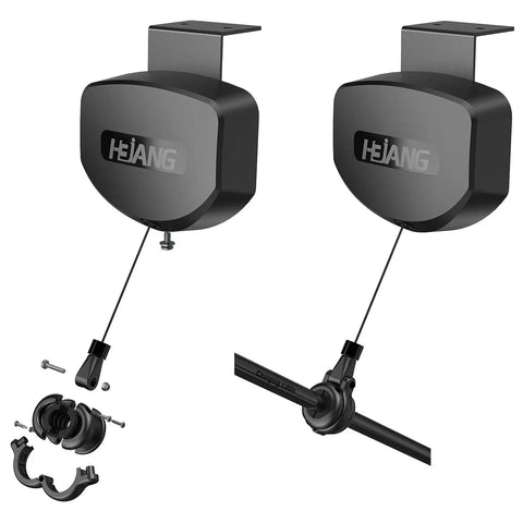 EV Charger Cable Retractor Ceiling Mount Tangle Free Cord Organizer shows dual retractable units for 11.5ft cords.