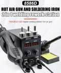 2 In 1 Soldering Station 700W Hot Air Soldering Iron Kit with Dual LED Display and Temperature Control