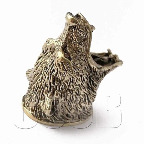 Bear Themed Knife Guard Bolster And Pommel Set For Custom Knives Hand Crafted Bronze Solid Metal Handle Accessories