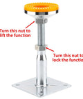 Built Tough As Nails 2 Pack Adjustable Support Jacks With Anti Slip Shock Absorbing Pads showing lift and lock nut functions for stability.