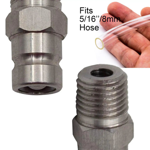 Outboard Fuel Tank Side Connector Replacement For 8HP To 50HP Boats And Motors Fits 5/16 Inch Hose 8mm Durable Marine Grade Fit Nissan Tohatsu Evinrude Johnson OMC 3E0-70270-0 9999800MA2 5040795 Replacement Part