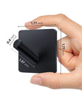 Hand holding black Heavy Duty Self Adhesive Wall Hook 1.77 inch size, matte stainless steel, no punch installation