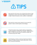 Safety tips infographic for using the All In One Portable Charger With Built In AC Plug And Cables 10000mAh Ultra Slim Power Bank.