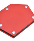 Heavy Duty Magnetic Welding Stand Tool With Powerful 22kg Grip For Precise Part Fixing And Secure Projects Using Durable Alloy Steel Design, top view of red hexagonal tool.
