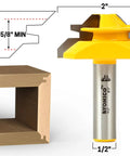 Lock Miter Router Bit Set For Fast Clean 90 Degree Joints With Interlocking Profile 2 Inch Bit Display