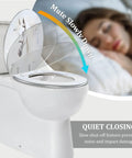 Toilet Seat Elongated for Bathroom with quiet closing feature, designed for comfort and convenience in a modern bathroom.