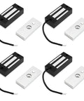 Heavy Duty 4 Pack Electric Magnetic Lock With Rock Solid 130 Lb Grip For Door Access And Entry Systems Featuring Dc 12v Power, highlighted in black and silver.