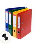 Grab Boss Chicago Screws For Book Binding And Riveting A Gang Size Pack Of 50 M4X8mm Slotted Dual Head Binding Screws With Black Finish alongside colorful binders.