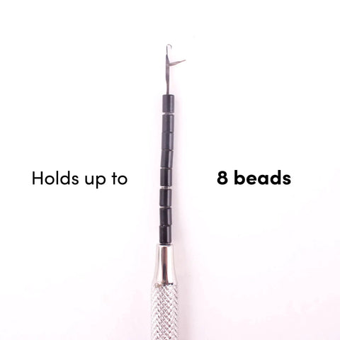 Pro Pulling Needle For I Tip Hair Extensions Stainless Steel Threading And Sectioning Tool holding 8 beads