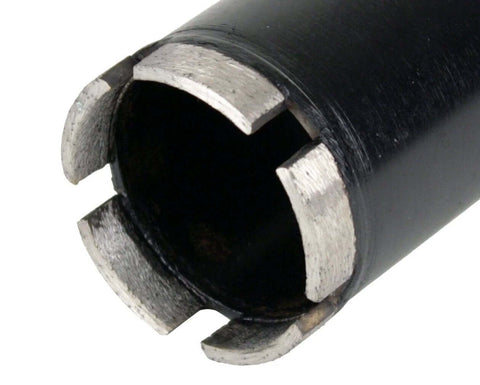 Steel Dragon Tools dry diamond core drill bit end with segmented silver teeth, 1.5–2.5 in