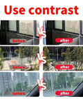 Image showing before and after effects of using Windshield Repair Fluid Quick Fix For Minor Cracks In Vehicle Glass Seals Cracks And Improves Night Driving Visibility Non Toxic Formula Easy Diy Auto Glass Repair Available In 30ml And 100ml Bottles on glass surfaces.