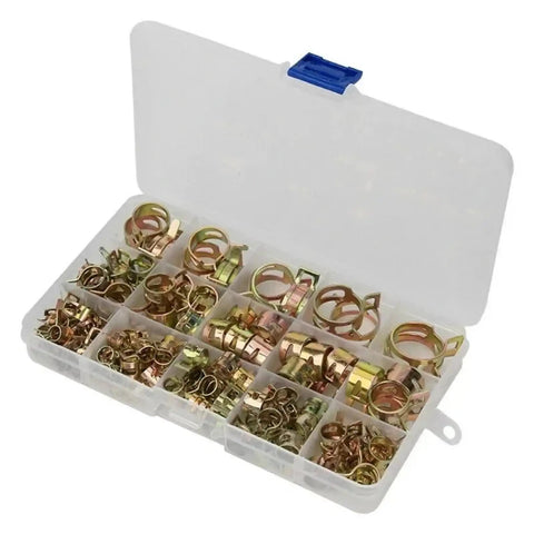 Premium 165 Piece Stepless Spring Hose Clamp Kit Ranging From 6Mm To 22Mm For Fuel Water Lines Air Tube Hoses Ultimate Fastener Assortment Set For Any Car Tune Up Or Diy Plumbing Job You Need in organizer box