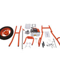 Kebayuneth 63CC gas-powered earth auger kit with orange frame and single wheel