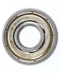 Premium 50 Pack 608ZZ Deep Groove Ball Bearings 8x22x7mm, showing metal shield and inner components for smooth operation.
