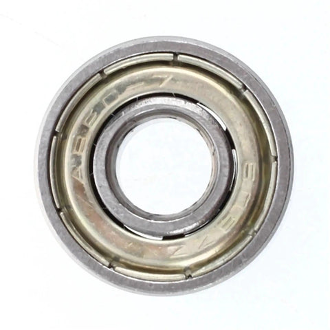 Premium 50 Pack 608ZZ Deep Groove Ball Bearings 8x22x7mm, showing metal shield and inner components for smooth operation.
