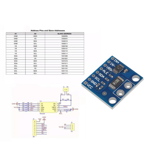 BiDirectional Current And Power Monitor Module Pack Of 5 With 0V to 36V Sensing And I2C Alarm, 20A Range, Voltage Detector circuit