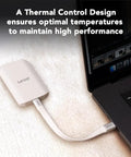 ES5 Magnetic External SSD 1TB Ultra Fast 2000 MB Per Second Read And Write attached to laptop via USB-C cable