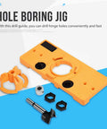 Concealed hinge jig drill guide set, 35mm, orange engineering plastic with base plate and accessories for woodworking