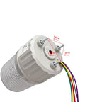 Industrial Grade LED Rotating Strobe Beacon For Emergency Warning, 24V DC Revolving Signal Light With Buzzer, mounting screws visible
