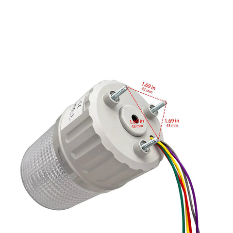Industrial Grade LED Rotating Strobe Beacon For Emergency Warning, 24V DC Revolving Signal Light With Buzzer, mounting screws visible