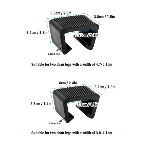 Easy Install Chair Fastener Clips for Outdoor Rattan Furniture with measurements, 4.3 cm length, ABS plastic