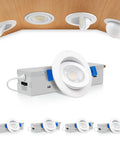 zouzai 2 Inch Gimbal LED Recessed Lights, 5CCT, 5W 550LM, White 4 Pack with adjustable angle and premium aluminum body