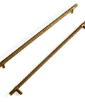Antique Brass T Bar Cabinet Pulls Set Of 6 Knurled Zinc Alloy Handles With 12.6 Inch Center To Center Spacing