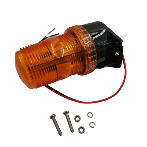 Heavy Duty LED Amber Strobe Beacon Light Straight Bolt On Replacement For Genie Lift Models Gr-08 Gr-12 Gr-15 Gs-1530 Gs-1930 360 Degree Warning Signal 4 Flash Patterns Rock Solid Jobsite Gear