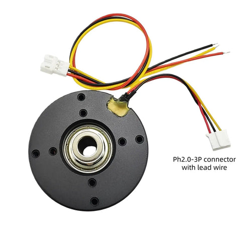 High Torque Low Speed Hollow Shaft BLDC Motor with External Rotor and MT6701 AS5600 Encoder showing Ph2.0-3P connector