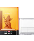 2 In 1 Resin 3D Printer Wash And Cure Station UW03 with 405nm UV curing rotary box, displayed with model and wash container