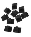 Heavy Duty Rectangle Adhesive Cable Clip Organizer Set Black Plastic Wire Management Ties For Home Office And Garage Stick Tight Peel Mount, 10 pieces shown.