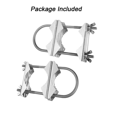 Heavy Duty Anti Rust Double Antenna Mast Clamp V Jaw Block With U Bolts Mast To Mast Mount Bracket Kit For TV Antennas CB Ham Pipes Flag Poles Deck Railing Fence 2 Pack Built For Outdoor Use And Universal Fit For Most Mast Poles
