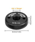 5/8-11 Inch Angle Grinder Flange Nut Set - Quick Release, Tool-Free Locking Nut with Thread Sizes and Loosen-Tighten Arrows
