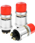 Heavy Duty Push Button Momentary Starter Switch 12V To 24V 50A Weatherproof Engine Start Button for cars and boats, red top view